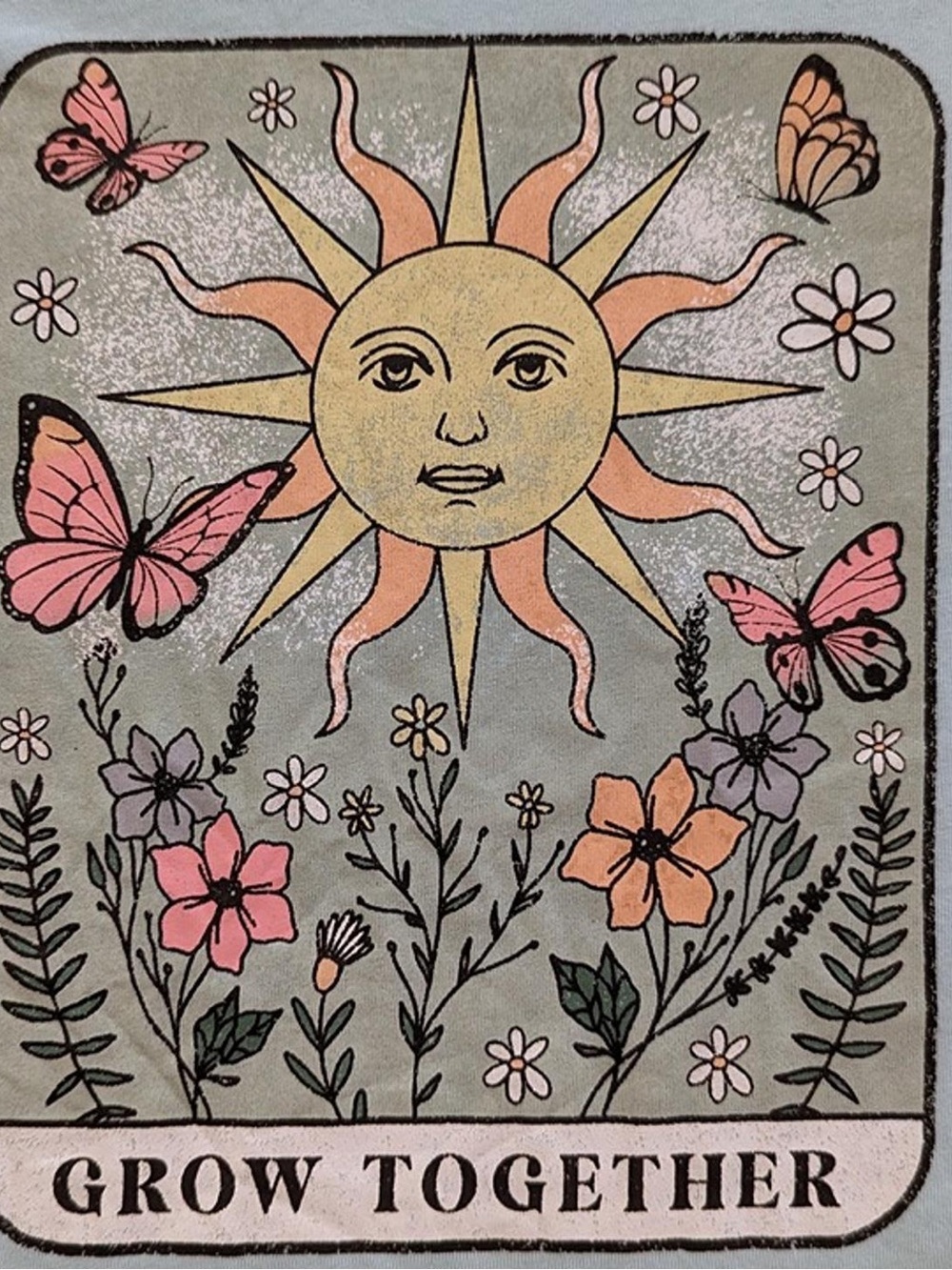 Sun & Butterflies 'Grow Together' Floral t shirt